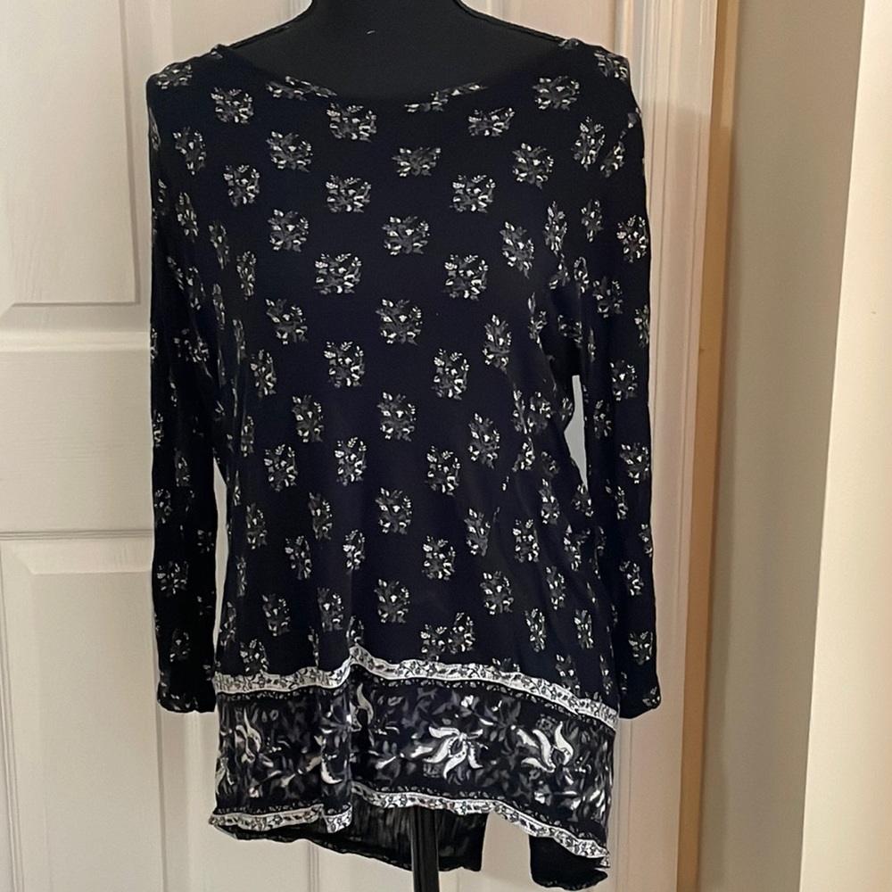 Lucky brand black quarter sleeve shirt